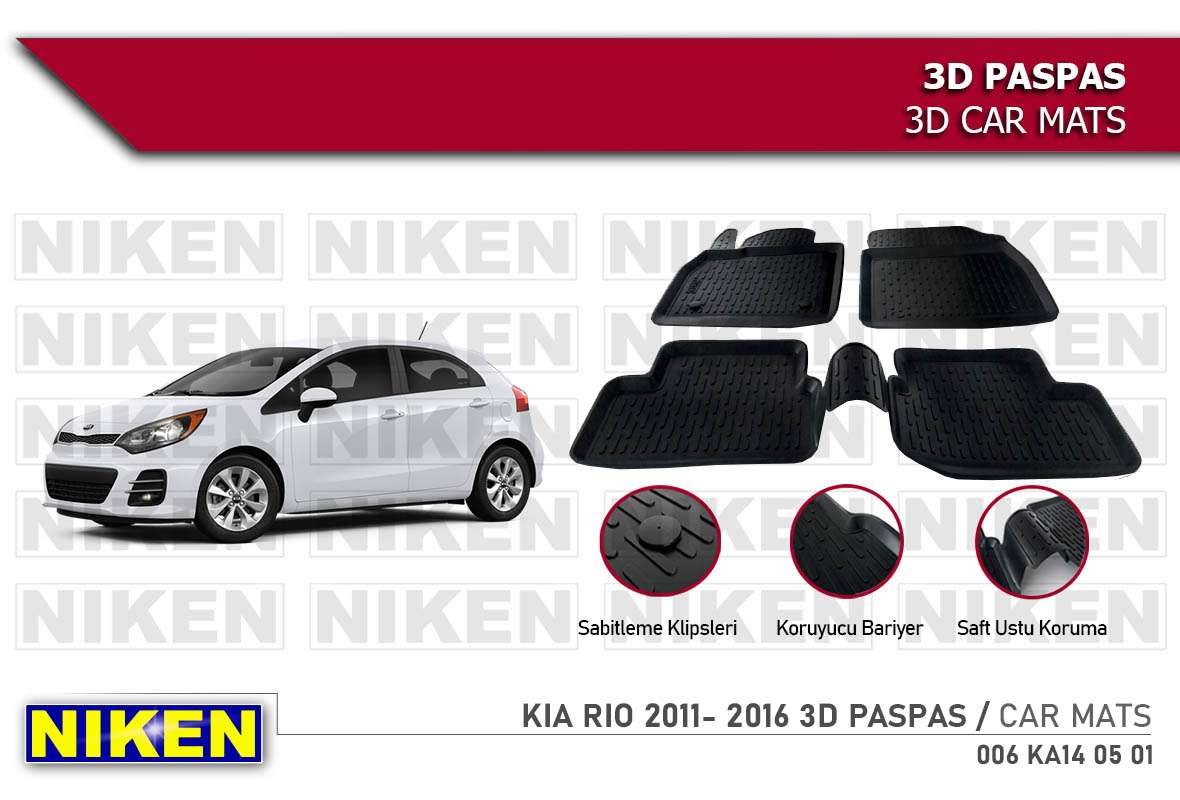 Kia Rio 2011-2016-3d Paspas - NIKEN 006KA140501