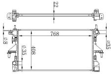 RADYATOR DUCATO IV 15- 768x408x22 - ORIS BFI050022