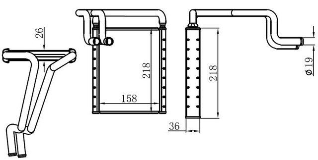 KALORIFER BRAZING HEATER 158X216.5X26ELANTR - ORIS KHY102026