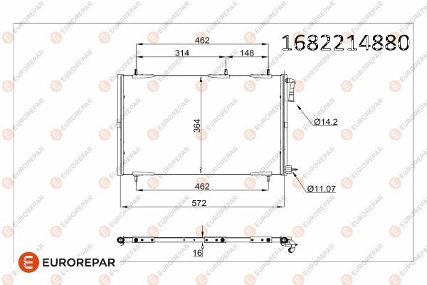 KLIMA RADYATOR PSA 206/206 B.M 99- 16 - EUROREPAR 1682214880