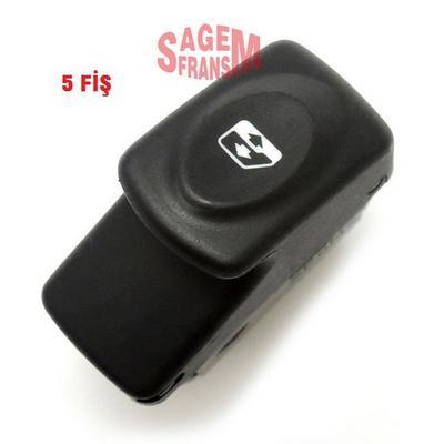 1 Cam Acma Dugmesi Clio Kangoo 5 Fis Siyah Tekli Oem -77008381 - SAGEMFRANS 500103
