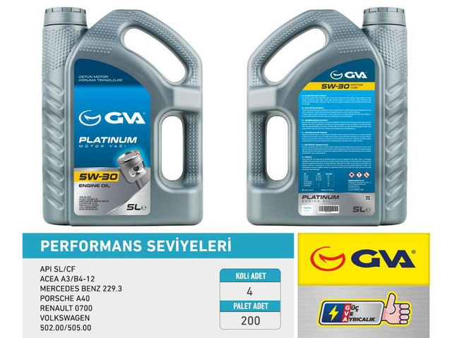 MOTOR YAGI 5W30 5 LT PLATINUM TAM SENTETIK API - GVA 9920124