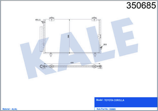 KLIMA RADYATORU  KONDENSER  AL/PL/BRZ TOYOTA C - KALE 350685