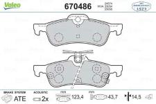 ARKA FREN BALATASI YARIS 1.0VVT I/1.3 VVT I/D - VALEO 670486