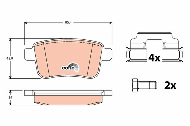 ARKA FREN BALATASI KANGOO III-MERCEDES CITAN 1 - TRW GDB1786