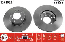 FREN DISKI ARKA DUZ 265 MM 5 DELIK  RENAULT LAG - TRW DF1029