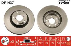 FREN DISKI ON . JAPON FORESTER SF  FORESTER SG. - TRW DF1437