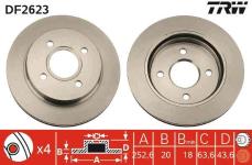 ARKA FREN DISK AYNASI MONDEO I/II 1.6/1.8/1.8TD - TRW DF2623