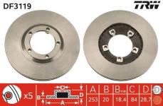 ON FREN DISKI AYNASI HAVALI H100 MINIBUS 94 - 0 - TRW DF3119