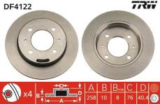 Arka Fren Aynasi Elantra 00-06 Lantra 90-95 258x10x8 - TRW DF4122