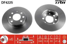FREN DISKI ON TAKIM HAVASIZ OPEL CORSA C Z10XE  - TRW DF4225