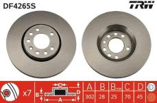 ON FREN DISKI HAVALI VECTRA C 2.0T 16V/2.2 03/ - TRW DF4265S