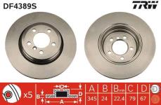 FREN DISKI ARKA ADET BMW E65 - TRW DF4389S