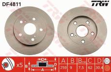 FREN DISKI ARKA . JAPON COROLLA E15 1.331.6 07- - TRW DF4811