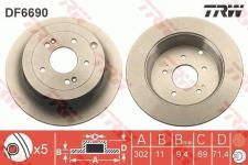 ARKA FREN DISK AYNASI HYUNDAI SANTAFE 2006- 302 - TRW DF6690