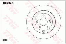 FREN DISKI ARKA TAKIM 302 X 5 DUZ KORE SANTAFE/ - TRW DF7996