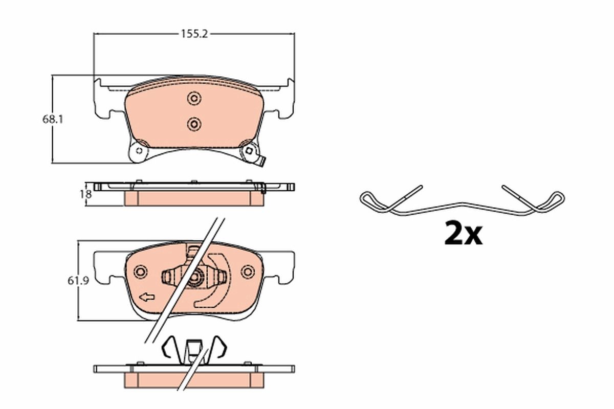 FREN BALATASI ON OPEL CORSA E 1.0-1.2-1.4 14-. - TRW GDB2091