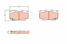 ON BALATA TOYOTA HILUX PICKUP 2.5D 2.5D-4D 3.0 - TRW GDB3428