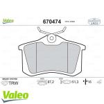 FREN BALATASI ARKA 249MM DISK OPEL CROSSLAND  - VALEO 670474