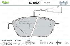 Fren Balatasi On Fiat Doblo 1.3-1.9 Jtd 07/.Grande Punto 1.3 - VALEO 670427