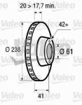 FREN DISKI ON R21 MEGANE KANGOO CLIO 1.5 238x - VALEO 186229