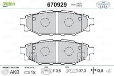 ARKA BALATA SUBARU FORESTER 08 13 IMPREZA 08  - VALEO 670929