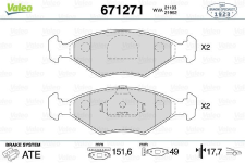 Fren Balatasi On Fiat Elba Csl 92-97 Fiorino 88 -01 Fiorino  - VALEO 671271
