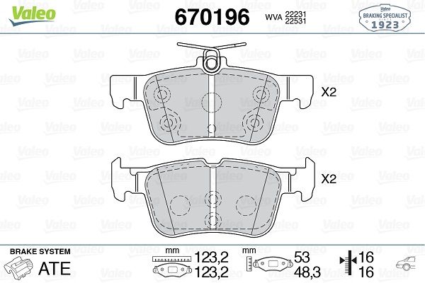 Arka Disk Fren Balatasi Ford Edge 2.0d 08/15- - VALEO 670196