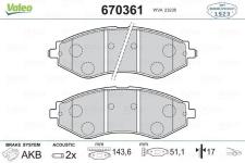 FREN BALATASI ON OPEL LACETTI BM 04- 96405129 - VALEO 670361