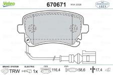 FREN BALATASI ARKA GDB1557/FVR1644 VW T5-T6 B - VALEO 670671