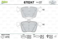 FREN BALATASI ARKA FDB4434/GDB1957/FDB4697 VW - VALEO 670247