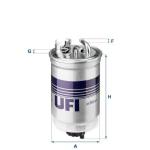 YAKIT FILTRESI CADDY-GOLF-JETTA-PASSAT-POLO-TR - UFI 2436501
