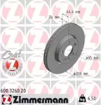 FREN DISKI A1 CITY CARVER GBH -A1 S - ZIMMERMANN 600.3260.20