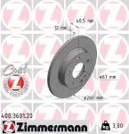 FREN DISKI ON MERCEDES A-CLASS W168 - ZIMMERMANN 400.3601.20