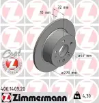 Fren Diski Arka Mercedes W115 C123 S123 W116 W126 W123 - ZIMMERMANN 400.1409.20