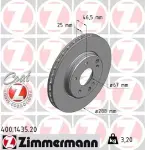 FREN DISKI ON MERCEDES W203 CL203 C - ZIMMERMANN 400.1435.20